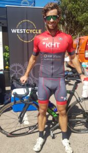 James Lewin Bikefit Physiotherapist Perth at Kalamunda 100 cycling event