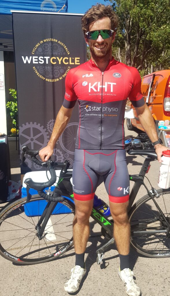 James Lewin Bikefit Physiotherapist Perth at Kalamunda 100 cycling event