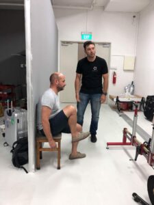 Damian Oldmeadow teaching physiotherapist-led bikefit education in Singapore