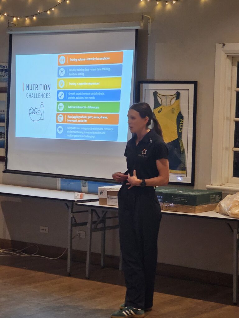 Sports dietitian Donna Kimpton discussing triathlon nutrition and recovery strategies for endurance athletes in Perth