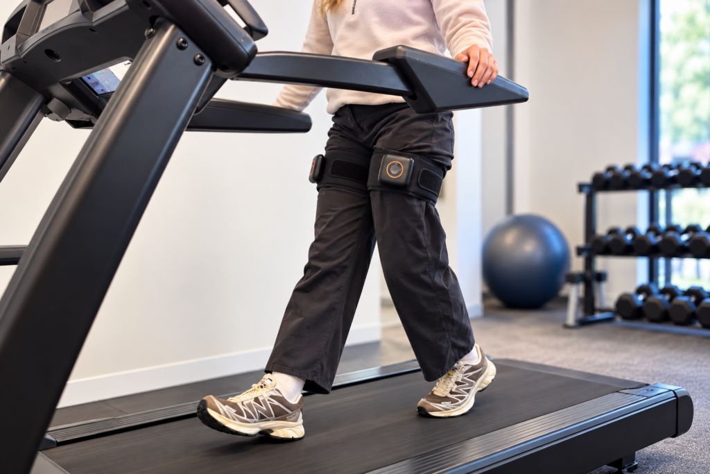 Blood flow restriction (BFR) training while walking on a treadmill at Star Physio Perth